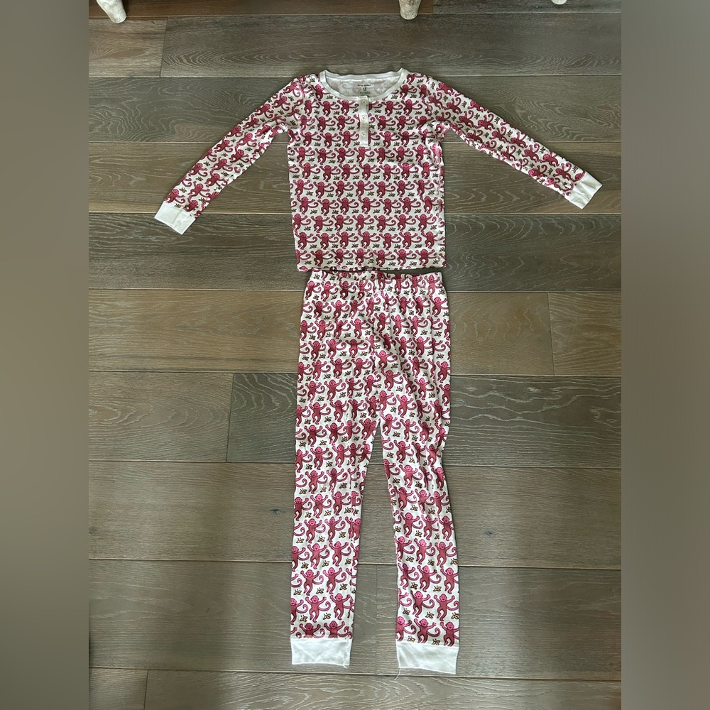 Roller rabbit pajamas pink monkeys size 12